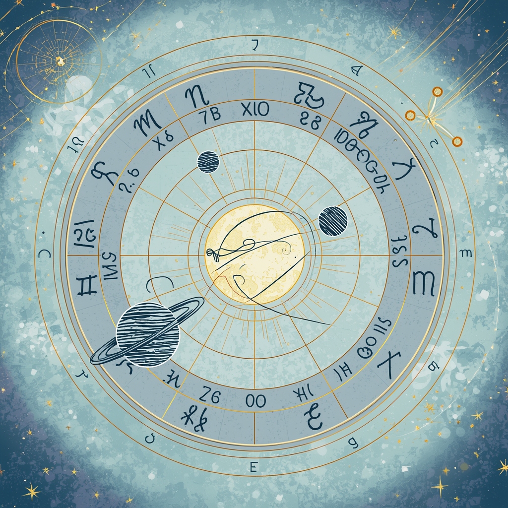 lucid origin a whimsical illustration of astrology featuring a celestial map with intricate l 0